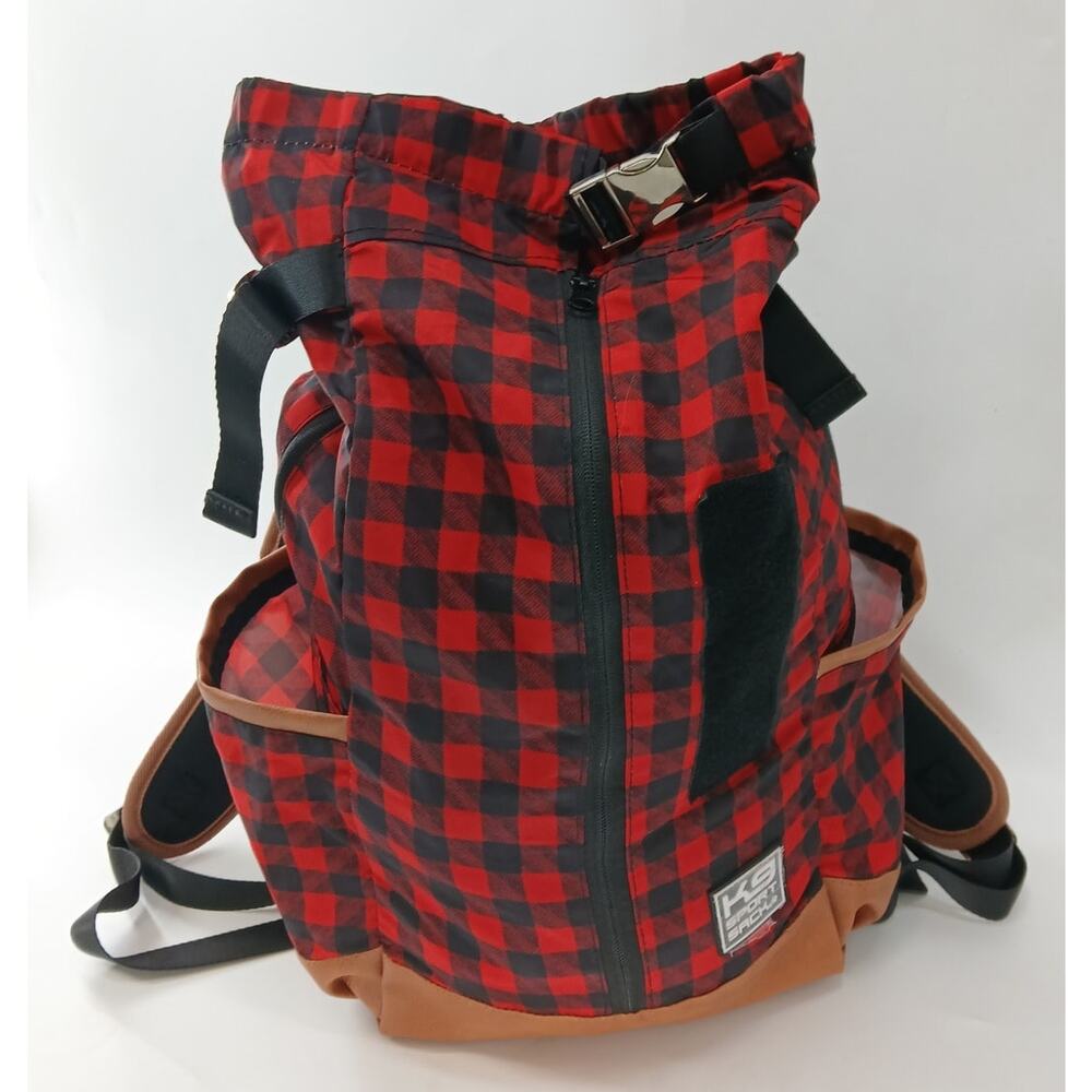 Red Plaid Dog Carrier Backpack - Unbranded